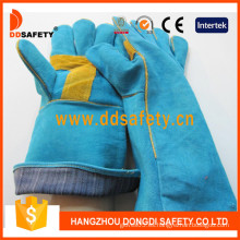 Guantes de seguridad del guante del soldador de cuero dividido vaca -Dlw614